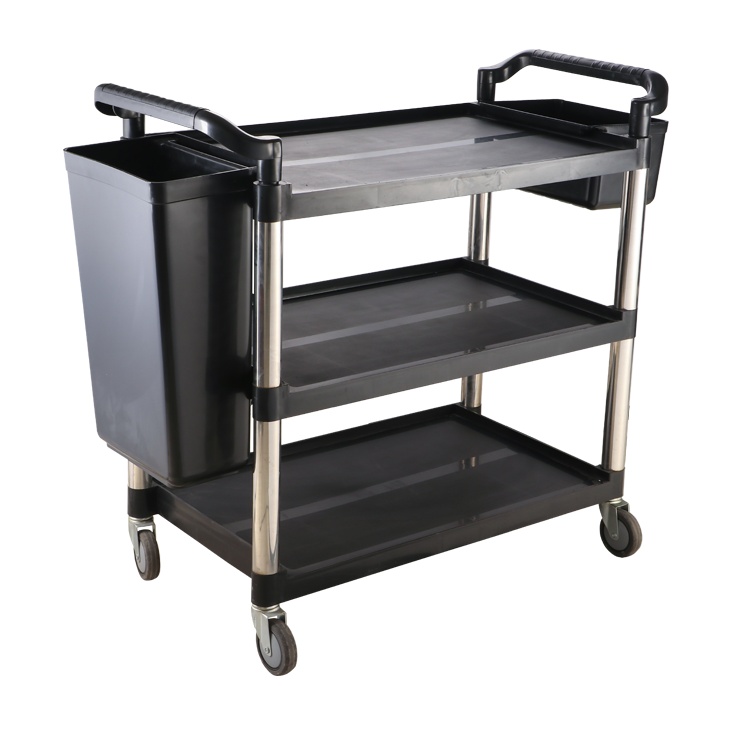Trolley 3 Tier Plastic with 2 x Bins