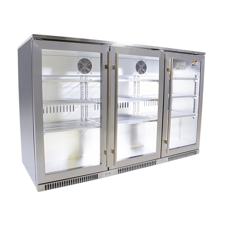 Double Sliding Door Under Counter Beverage Cooler