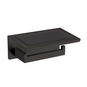 Toilet Roll Holder With Shelf Matt Black MBA-5