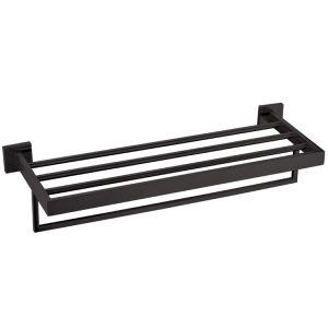 Towel Rail & Shelf Matt Black MBA-8