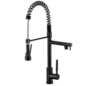 Professional Kitchen Mixer with Pull Out Spray & Swivel Spout Tap - Matt Black MBF-12