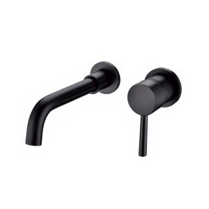 Single Lever Wall Mounted Basin Mixer - Matt Black MBF-13