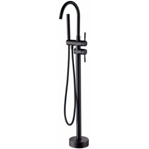 Freestanding Round Bath & Shower Mixer - Matt Black MBF-14