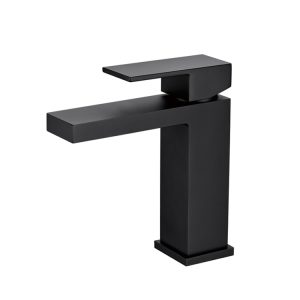 Single Lever Square Basin Mixer Matt Black MBF-16