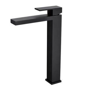 Single Lever Tall Square Basin Mixer Matt Black MBF-17