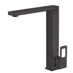 Single Lever Tall Square Spout Basin Mixer Matt Black MBF-20