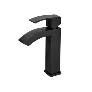 Single Lever Big Square Spout Basin Mixer Copper Matt Black MBF-23