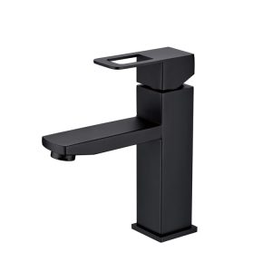 Single Lever Square Basin Mixer Matt Black MBF-3
