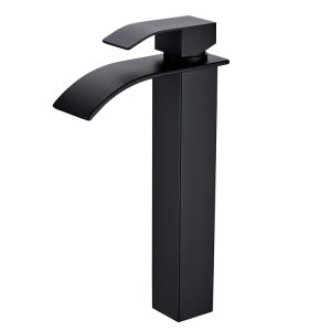 Single Lever Tall Wide Spout Basin Mixer Matt Black MBF-6