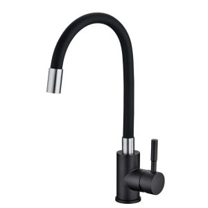 Sink Mixer Matt Black & Black Silicone Hose MBF-7 BLK