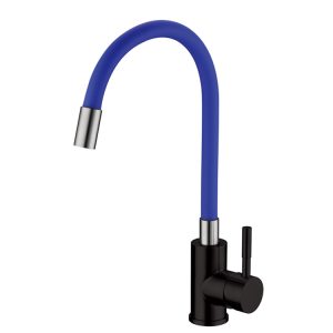 Sink Mixer Matt Black & Blue Silicone Hose MBF-8 BLU