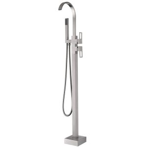 Freestanding Square Bath & Shower Mixer - S/Steel SSF-15