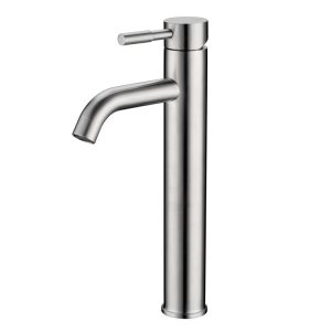 Single Lever Tall Round Basin Mixer Brushed S/Steel SSF-2