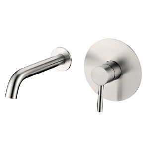 Single Lever Wall Mounted Basin Mixer – Stainless Steel SSF-29