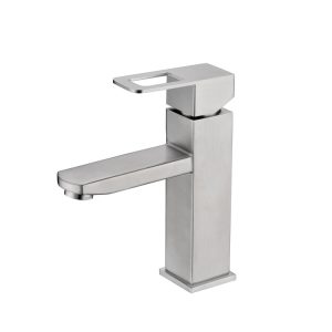 Single Lever Square Basin Mixer Brushed S/Steel SSF-3