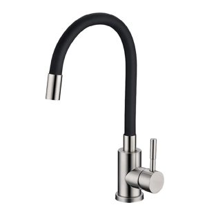 Sink Mixer S/S & Black Silicone Hose SSF-7 BLK