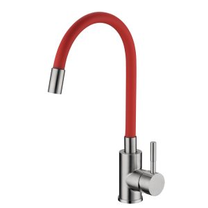 Sink Mixer S/S & Red Silicone Hose SSF-9 RED