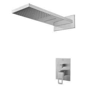 Long Shower Head, Arm & Mixer set - S/Steel SSS-4